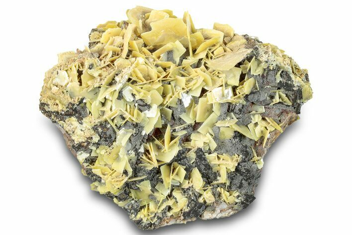 Bright Yellow Wulfenite on Dolomite - Morocco #293881